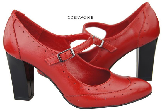 Dámská obuv Dámské lodičky z přírodní kůže Červená 958 ElitaBut