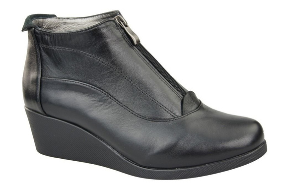 Obuv Dámské kozačky černé Jaro / podzim přírodní kůže 133 L ElitaBut