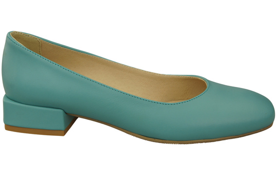 Pohodlná dámská obuv Tyrkysové byty Přírodní kůže 204 ElitaBut