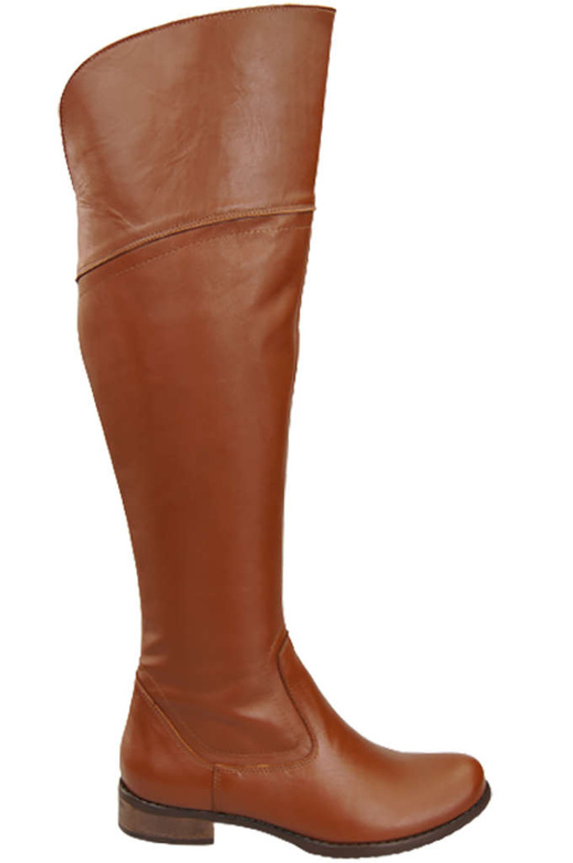 Dámské boty Brown Musketeers High over the knee natural leather 638 ElitaBut
