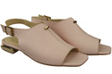 Pohodlná dámská obuv Sandály Powder Pink Flat Gold Heel Natural leather 207 ElitaBut