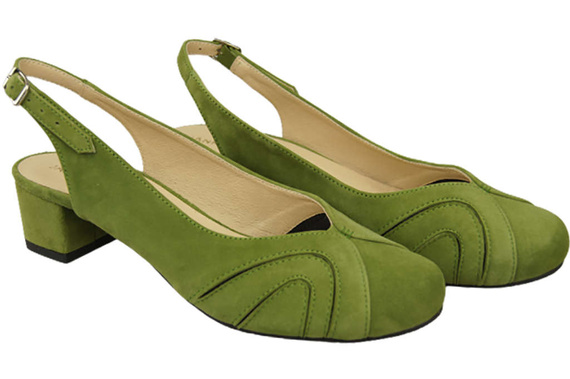 Dámská obuv Sandály přírodní kůže semišová pistácie 842 Z ElitaBut