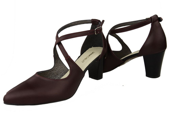 Dámská obuv Sandály s nízkým podpatkem Maroon Natural Leather 102 ElitaBut