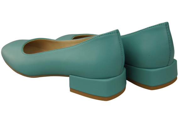 Pohodlná dámská obuv Tyrkysové byty Přírodní kůže 204 ElitaBut