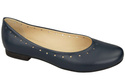 Dámské pohodlné baleríny z přírodní kůže Navy Blue 162 ElitaBut