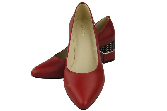 Dámská obuv Červené lodičky z přírodní kůže 142 ElitaBut