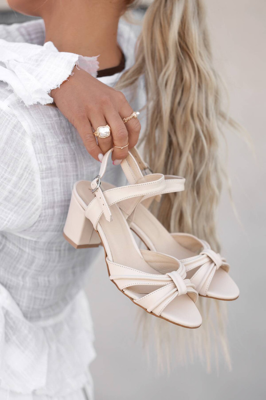 Dámská obuv Sandály béžové přírodní kůže 168 ElitaBut