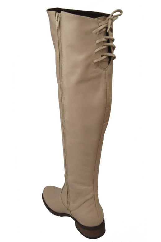 Dámské kozačky Cappuccino Bright Musketeers nad kolena Přírodní kůže 121 ElitaBut