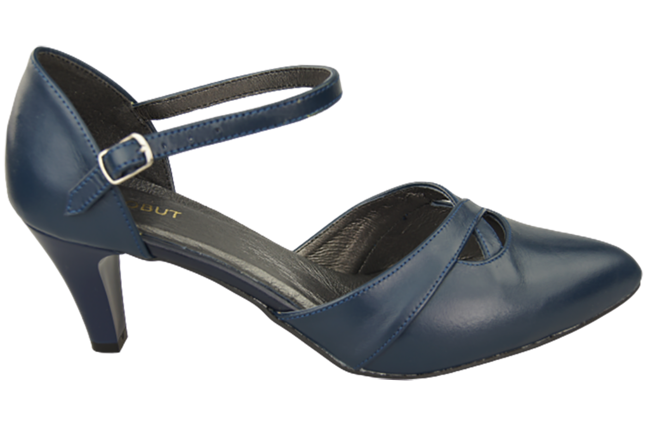 Dámská obuv Navy Blue Sandals Natural Leather 151 ElitaBut