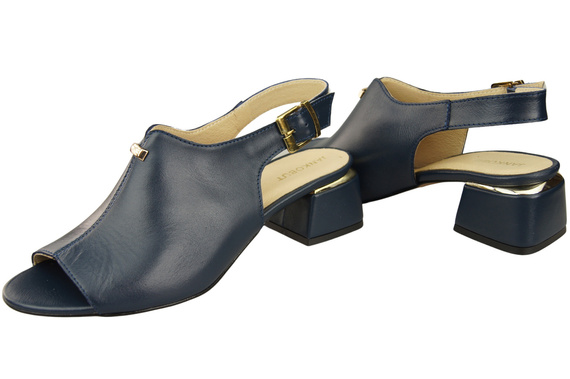 Dámská obuv Sandály Navy blue gold buckle Natural leather 198 ElitaBut