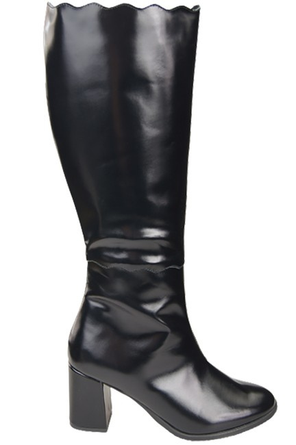 Dámské boty Black Shiny Classic Natural leather 176 ElitaBut