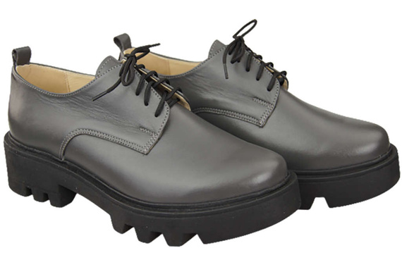 Obuv Dámské šněrovací polobotky Graphite leather Natural 180 ElitaBut