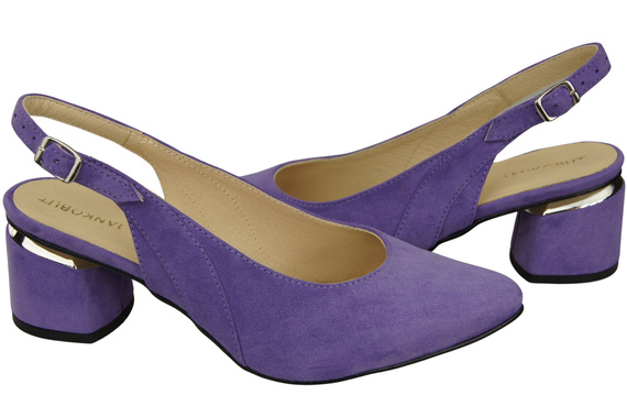 Dámské sandály z přírodní semišové kůže Fialová Elegance a pohodlí 196 Od ElitaBut