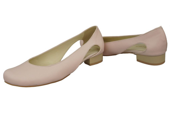 Dámské baleríny Powder pink přírodní kůže 103 ElitaBut