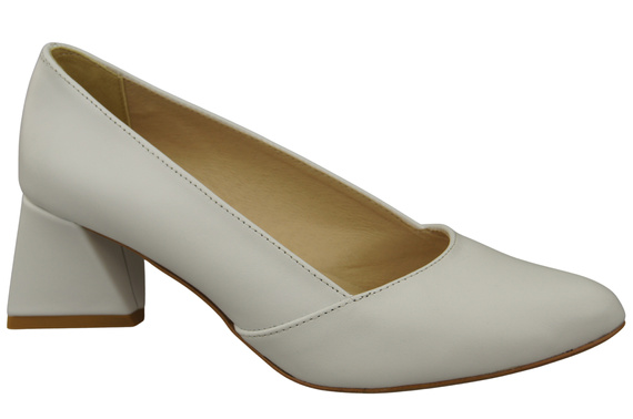 Dámské Lodičky Bílá Pravá Kůže Špičatá Špička Podpatek ElitaBut 221