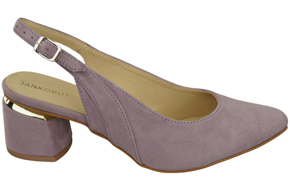 Dámské sandály z přírodní semišové kůže Lilac Elegance and Comfort 196 From ElitaBut