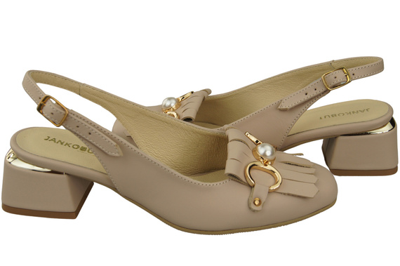 Dámská obuv Sandály Cappuccino Bright zdobené třásněmi Přírodní kůže 208 ElitaBut