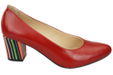 Dámská obuv Červené lodičky z přírodní kůže s ozdobným podpatkem 158 ElitaBut