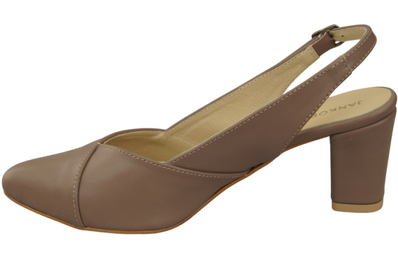 Dámská obuv Sandály Cappuccino Dark on Stiletto Natural Leather 217 ElitaBut