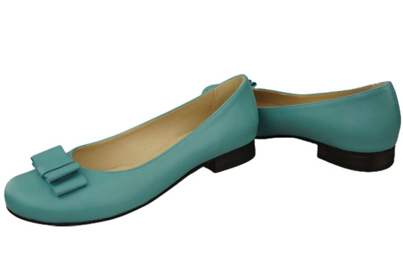 Dámské baletní boty Natural Leather Turquoise 702 ElitaBut