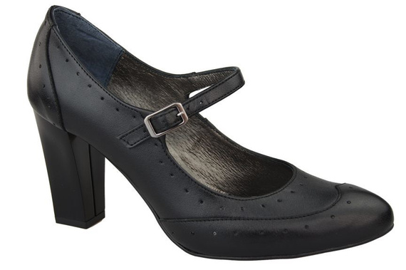 Dámská obuv Přírodní kožené lodičky Černá 958 ElitaBut