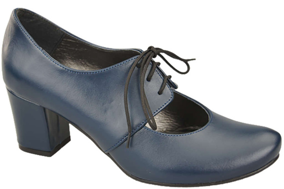 Obuv Dámské polobotky z přírodní kůže Námořnická modrá 161 ElitaBut