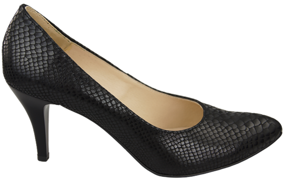 Dámská obuv Černé lodičky s motivem hadů Přírodní kůže 150 ElitaBut