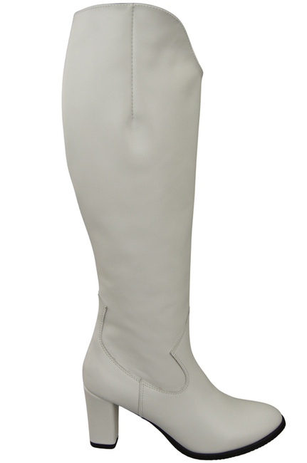 Stylová obuv Dámské bílé boty na podpatku Přírodní kůže 211 ElitaBut