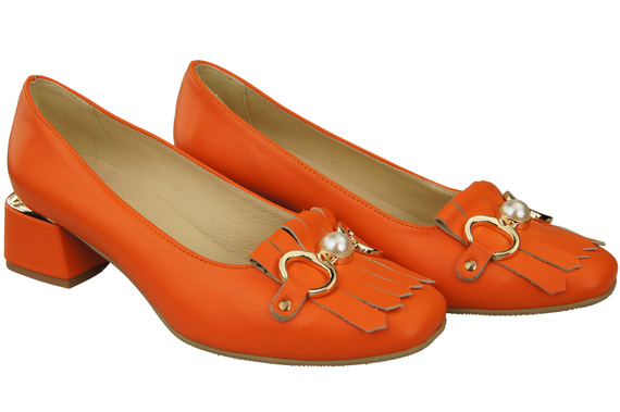 Dámská obuv Orange Tassel Embellished pumps Přírodní kůže 195 ElitaBut