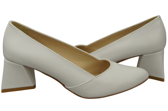 Dámské Lodičky Bílá Pravá Kůže Špičatá Špička Podpatek ElitaBut 221