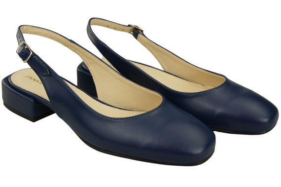 Dámská obuv Navy Blue Sandály na plochém podpatku Natural Leather 206 ElitaBut