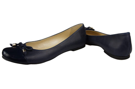 Dámské baleríny z přírodní kůže námořnická modř 895 ElitaBut