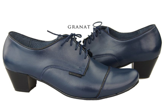 Dámská obuv šněrovací přírodní kůže Navy blue 956 ElitaBut