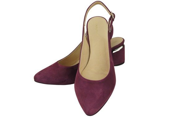 Dámské sandály z přírodní semišové kůže Maroon Elegance and Comfort 196 From ElitaBut