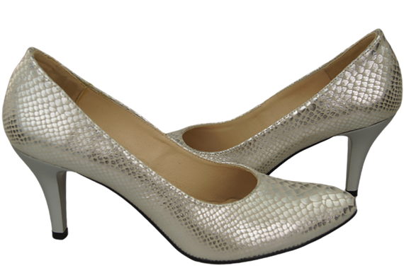 Dámská obuv Stříbrné lodičky Hadí motiv Přírodní kůže 150 ElitaBut