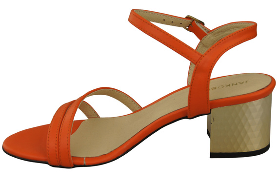 Dámská obuv Oranžová přírodní kůže 197 Smyslně odhalující nohy Sandály ElitaBut