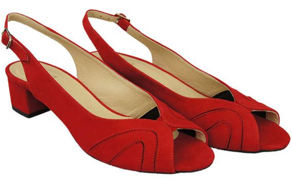 Dámská obuv Sandály semišové kožené Červená 991 ElitaBut