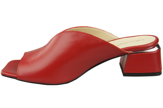 Dámská obuv Červené žabky na podpatku Přírodní kůže 210 ElitaBut