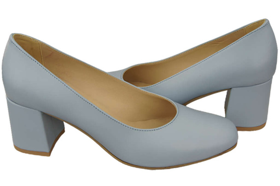 Dámská obuv Přírodní kožené lodičky 171 Light blue ElitaBut