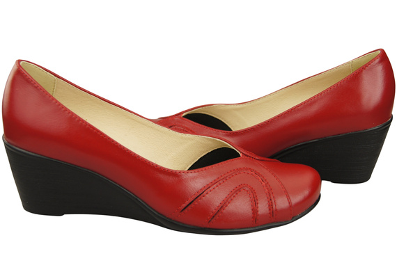 Červená dámská obuv z přírodní kůže 828 ElitaBut