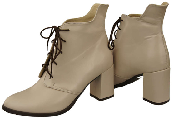 Dámské boty Cappuccino Bright lace-up Zimní přírodní kůže 174 Od ElitaBut