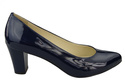 Dámská obuv Dámské lodičky z přírodní kůže Navy blue Lacquer 974 ElitaBut