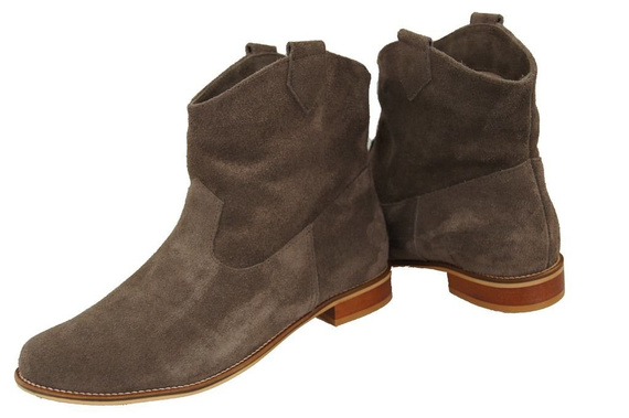 Obuv Dámské kozačky hnědé Jaro / Podzim přírodní kůže velur 132 L ElitaBut