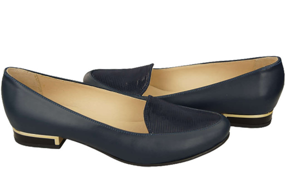 Dámské baletní boty Lords z přírodní kůže Navy blue 908 ElitaBut