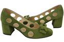 Dámská obuv Pistachio Natural Leather Suede pumps 182 ElitaBut