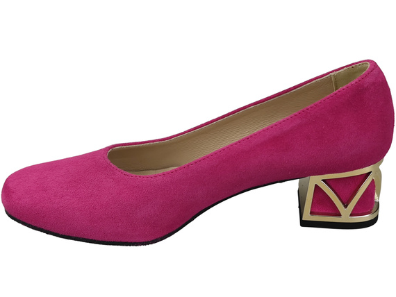 Pohodlné dámské boty Purpurový lodičky s ozdobným podpatkem Přírodní semišová kůže 219 Od ElitaBut