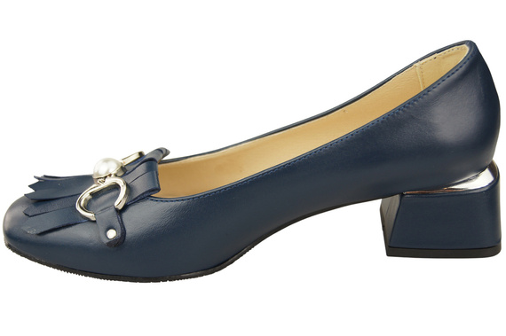 Dámská obuv Dámské lodičky se střapci Námořnická modř Přírodní kůže 195 ElitaBut