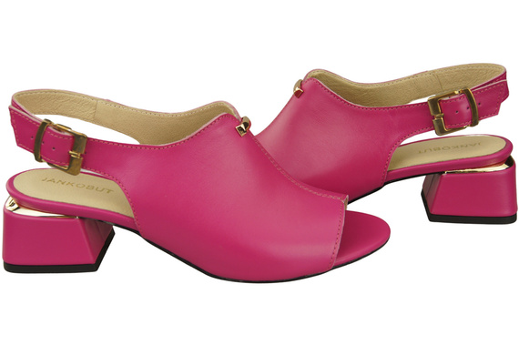 Dámská obuv Fialové sandály se zlatou přezkou Přírodní kůže 198 ElitaBut