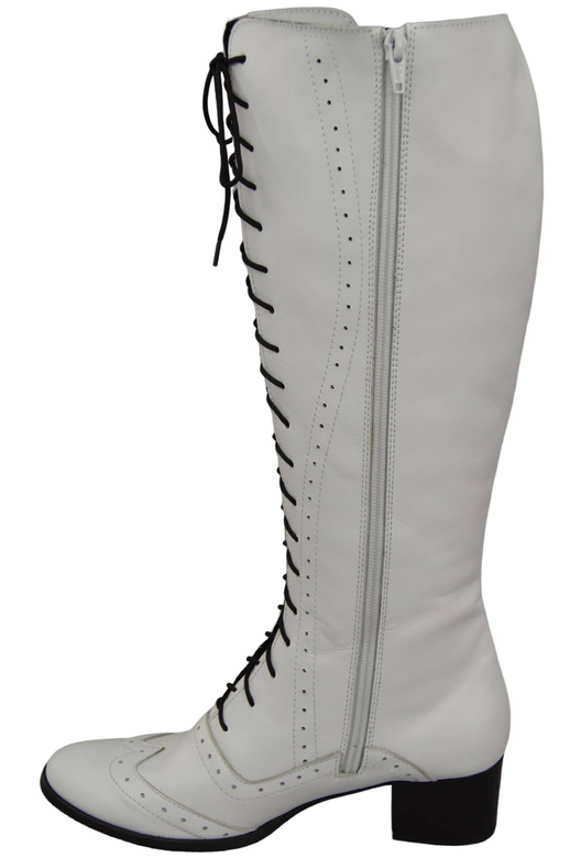 Obuv Dámské bílé šněrovací boty z přírodní kůže 595 ElitaBut