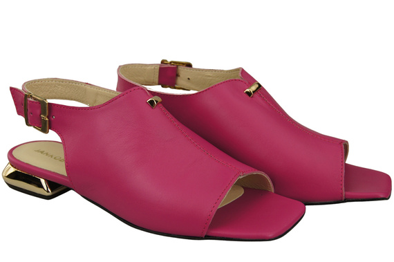 Pohodlná dámská obuv Sandály Fialové Ploché Zlatý podpatek Přírodní kůže 207 ElitaBut